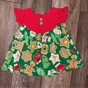 NWOT Eleanor Rose Girls Christmas Gingerbread Shabby Top